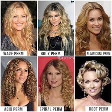 All Types Of Perms I Wouldn T Reccomend Bleaching And Perm But The Curl Patterns Give You A Nice Visual Long Hair Perm Permed Hairstyles Hair