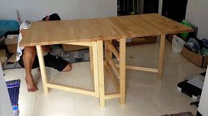 Meja makan lipat ini akan dibuka saat digunakan, dan setelah selesai kemudian. Cara Pasang Meja Lipat Ikea Norden How To Install Ikea Norden Table Youtube