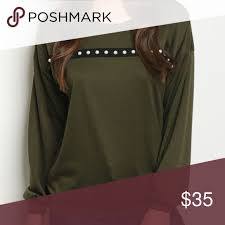 Olive With Pearl Top Clothes Design Sweater Brands Boutique Sweater
