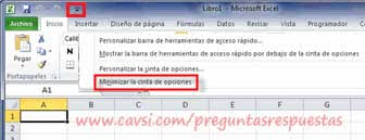 Como Ocultar Y Mostrar La Cinta De Opciones Excel Cavsi
