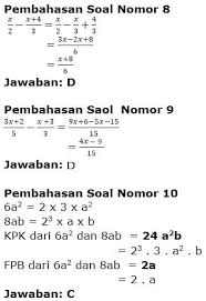 Contoh Soal Aljabar Kelas 7 Smp Plus Jawaban Dan Pembahasan Juragan Les