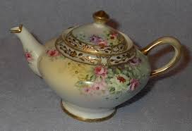 Teapot flowered orange and white pattern china teapot. Nippon Hand Painted Floral Roses Gold Trim And 50 Similar Items