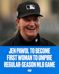 Jen Pawol is set to become the first woman to umpire a regular-season MLB  game 👏 Pawol will work three games during this weekend's Marlins-Braves  series in Atlanta