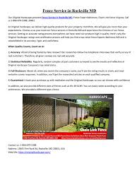 Fence Service In Rockville Md By Original Hardscape Issuu