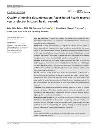 Pdf Quality Of Nursing Documentation Paper Based Health