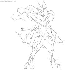 Pokemon lucario coloring pages download and print for free. Mega Pokemon Evolved Lucario Coloring Pages Xcolorings Com