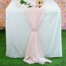 6ft Blush Rose Gold Premium Chiffon Table Runner Rose Gold Table Elegant Table Decorations Gold Wedding Decorations
