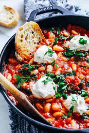 One Pot Vegan White Bean Shakshuka Making Thyme For Health Recipe Vegetarian Recipes Dinner Healthy Vegetarian Vegetarian Dinners