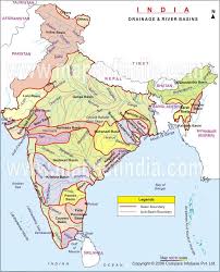 Major Drainage River Basins In India India Facts Indian River Map India Map