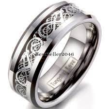 8mm Tungsten Carbide Silver Celtic Dragon Black Inlay Ring Men S Wedding Band Rings For Men Tungsten Carbide Mens Rings Tungsten Wedding Rings