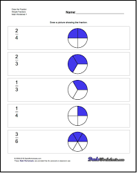 The Worksheets On This Page Introduce Visual Representations Of Fractions And Ask The Student To Look At Pie Chart Fo Math Fractions Fractions Math Worksheets