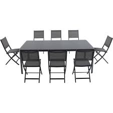 Room & board outdoor dining furniture is designed to match the style of modern homes so that the transition from indoor to outdoor dining is seamless. Shop Now For The Cambridge Mesa 9 Piece Outdoor Dining Set With 8 Folding Chairs And A 43 X 82 Glass Top Table Accuweather Shop