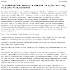 Tanda petik dua digunakan untuk mengapit judul puisi, lagu, film, artikel, drama, naskah, atau bab dalam buku yang dipakai dalam kalimat. Latest Updates From Dead Records Facebook