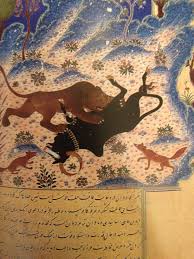 Kalila and dimna is an important work of world literature that pertains to several areas of intellectual inquiry: Image 111 The Lion Attacks The Bull From A Copy Of Kalila And Dimna October 1429 Ink And Color On Paper Created For Prince Eastern Art Islamic Art Art