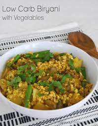 Low Carb Biryani With Vegetables Indian Food Recipes Indian Food Recipes Vegetarian Vegetarian Recipes