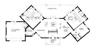 Contemporary Ranch With Dual Master Suites Hwbdo76841 Contemporary Modern Houses From Builderh House Plans One Story Master Suite Floor Plan Ranch House Plans