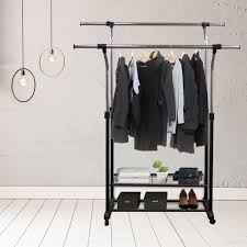 Maybe you would like to learn more about one of these? Mobile Double Rail Clothes Rack With Utility Shelves Walmart Com Walmart Com