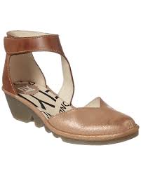 fly london pats leather wedge sandal