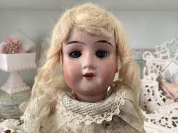 Composição de boneca alemã antiga com peruca Recknagel 12" Bisque Head  Doll, 1914 DEP R 7/0 A; Comp Body, Dentes, Vestido Flapper