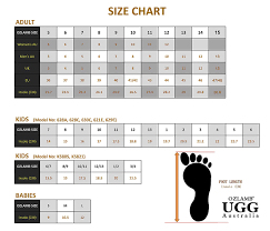 Size Chart Ozlamb Ugg Australia