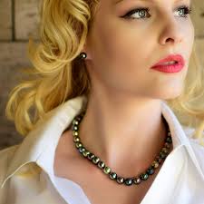 Choker Black Pearl Strand Tahitian Pearl Black String Pearl Choker  Multicolor Cultured 8-9mm