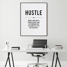Hustle Office Poster Positive Quote Motivational Wall Art Etsy Office Wall Art Motivational Office Decor Motivational Wall Art