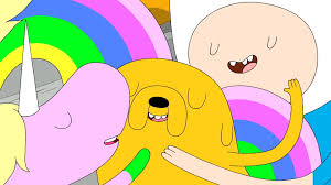 In the adventure time episode card wars, jake begs finn to play his favorite trading card game. Finn Jake And Pink Unicorn Illustration Adventure Time Jake The Dog Finn The Human Lady Rainicorn Hd Wallpaper Wallpaper Flare