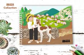 Ibiza Souvenir Notebook Typical Spanish 70s Vintage Country Inspired Notepad Stationery Ibicenco Church Dog Ibiza Island Spain In 2020 Spiral Bound Notebooks Paper Cover Gifts