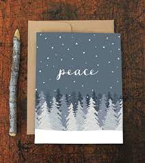 Holiday Card Set Peace Snowy Trees Etsy Holiday Card Set Simple Christmas Cards Beautiful Christmas Cards