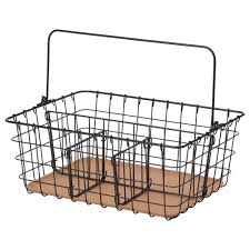 Pleja Wire Basket With Handle Black Ikea Wire Baskets Cleaning Clothes Desk Accessories