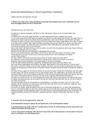 Den inhalt eíner kurzgeschichte bestimmen. Beispiel Einer Deutschpra Fung Zum Thema Kurzgeschichte 1