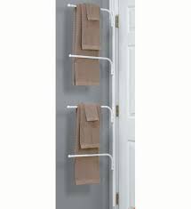Optional hardware included for wall or door mounting. Hinge It Clutter Buster Door Towel Rack White In Behind The Door Storage