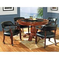 Tournament 5 Piece Game Set With Black Chairs On Casters Caster Chairs Wayfair Living Room Chairs Dining Room Furniture