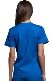 womens notch neck solid scrub top