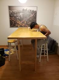 If you don't need a super durable finish (e.g. I Think My Diy Maple Plywood Counter Height Dining Table Is A Little Off Woodworking