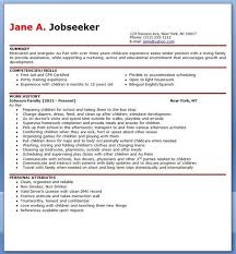Au Pair Resume Sample Simpleresume Good Resume Examples Resume Template Australia Professional Resume Examples