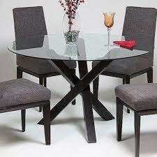 Pastel Effervescence Round Glass Top Dining Table W Ballarat Black Base Glass Round Dining Table Glass Top Dining Table Round Glass Kitchen Table