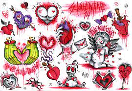 Although partners can express their love for each other at any time, certain occasions are synonymous with sending tokens of how they feel for each other. 2014 Valentine S Day Tattoos Get Em While They Re Hot Designs By Elisa Devihate Halloween Tattoos Flash Tattoo Designs Tattoo Flash Art