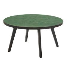 mesa baja de jardin de mosaico verde zeliges tuintafels buitenkussens tapijt voor buiten