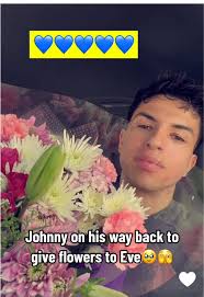Johnny Giving Eve Flowers