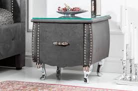 Black bedding is no longer considered as something extraordinary and extravagant. Casa Padrino Art Deco Bedside Table With Drawer And Glass Top Antique Gray Silver 47 X 41 X H 45 Cm Bedroom Furniture