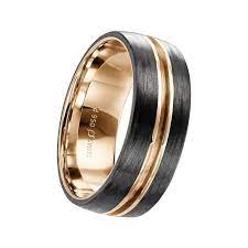 Furrer Jacot 18 Karat Rose Gold And Carbon Fiber Channel Men S Band Mens Gold Wedding Band Mens Gold Band Mens Diamond Band