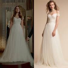 Fallon Carrington Wears This White Off The Shoulder Watters Heaton Gown On Dynasty 2x08 Ball Gowns Wedding December Wedding Dresses Ball Gown Wedding Dress