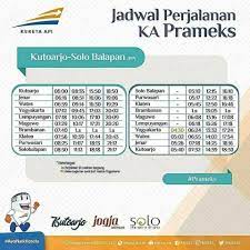 Pt kereta api indonesia (persero) mengumumkan bahwa per 1 desember 2019 pihaknya memberlakukan grafik perjalanan kereta api pada relasi ini, ka prameks akan melewati sejumlah stasiun antara lain, jenar, wates, yogyakarta, lempuyangan, maguwo, brambanan, klaten, dan. Kereta Prameks Jogja Solo