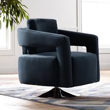 Our living room is in an ocean theme so i have been hunting for furniture in a color like this for years and this is the only place that i found the exact perfect color that i was looking for. Turbo Slate Blue Open Arm Swivel Chair 53v38 Lamps Plus Oversized Chair And Ottoman Chair Studio Chairs