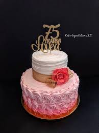 75th Birthday Ideas For Grandma 75th Birthday Cake Rosettes 75 Birthday Cake 75th Birthday Parties 75th Birthday