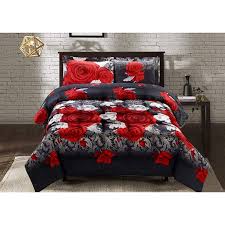 This set is available in queen, king and california king size and is elaborate and luxurious in its design. Hig 3d Comforter Set 3 Piece 3d Red And White Rose Reactive Printed Comforter Set Queen