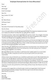 Employee Dismissal Letter For Gross Misconduct