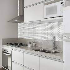 Classic subway tiles are still popular but colors besides white are starting to make. Mini White Porcelain Mosaic Tile L 320mm W 298mm Diy At B Q