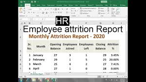 Free xls (excel) and pdf employee attendance list template. Employee Attrition Report In Excel Youtube